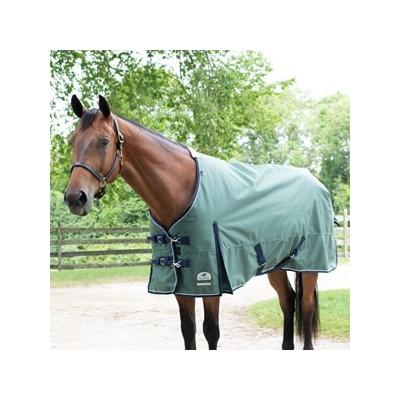 SmartPak Ultimate Turnout Blanket - 72 - Heavy (360g) - Evergreen w/ Navy Trim & White Piping