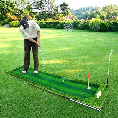 HOME CASA Golf Putting Mat For Indoor Golf Training Golf Practice Or For Outdoor Challenging Putter Practice-3 Golf Balls Included Plastic | Wayfair