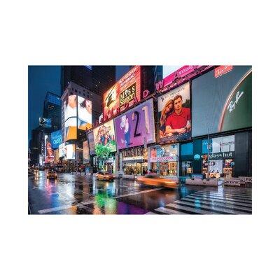 East Urban Home Colorful Billboards At Night At Broadway, Times Square, New York City, USA - Wrapped Canvas Print Canvas | Wayfair