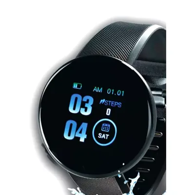Tech Up Smartwatch With Health And Fitness Tracker, Black