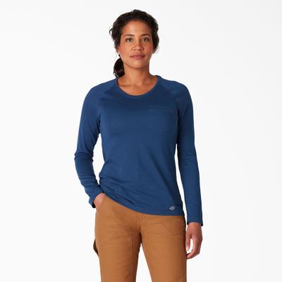 Dickies Women's Cooling Long Sleeve T-Shirt - Dynamic Navy Size L (SLF400)