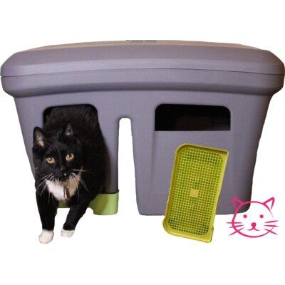 Tucker Murphy Pet™ Tillis Plastic Enclosed Standard Litter Box Plastic in Gray/Green, Size 19.0 H x 31.0 W x 23.0 D in | Wayfair