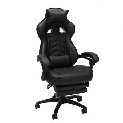 RESPAWN 110 Racing Style Gaming Chair in Reclining Ergonomic Chair with Footrest in Black - OFM RSP-110-BLK