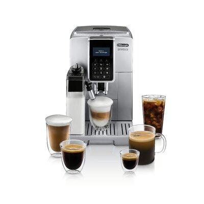 DeLonghi De'Longhi Dinamica w/ LatteCrema System & LCD Display, Silver Stainless Steel in Brown/Gray | 13.4 H x 17 W x 9.4 D in | Wayfair