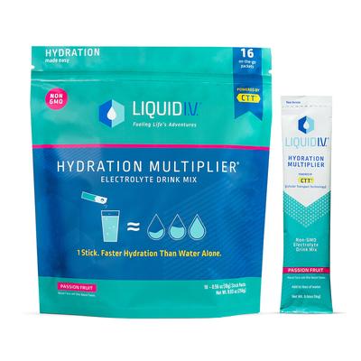 Liquid I.V. Passion Fruit Hydration Multiplier (16 pack) - Electrolyte Drink Mix Packets