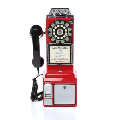 Williston Forge Vintage Pay Phone, Metal in Red | 18.25 H x 9 W x 6.5 D in | Wayfair B8213515982048398CAED21AB108FDAA