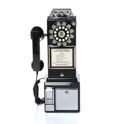 Williston Forge Vintage Pay Phone, Metal in Black | 18.25 H x 9 W x 6.5 D in | Wayfair 52CF69E845204E66BC769BB5A2A35862