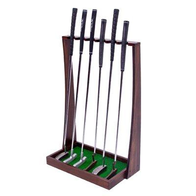 Gosports Premium Wooden Golf Putter Stand, Holds 6 Clubs Solid Wood in Brown | 29 H x 17 W x 11 D in | Wayfair GOLF-PUTTERSTAND-01