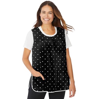 Plus Size Women's Snap-Front Apron by Only Necessities in Black Dot (Size 18/20)