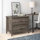 Laurel Foundry Modern Farmhouse® Ferebee 2-Drawer Lateral Filing Cabinet Wood in Gray/Brown, Size 29.02 H x 33.85 W x 20.86 D in | Wayfair