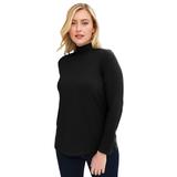 Plus Size Women's Long Sleeve Mockneck Tee by Jessica London in Black (Size 18/20) Mock Turtleneck T-Shirt