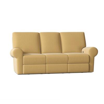Wayfair Custom Upholstery™ Emily 90" Rolled Arm Reclining Sofa in Yellow/Brown, Size 42.0 H x 90.0 W x 40.0 D in C85E66585BD047D3ADA5E51DD0DC0DC1