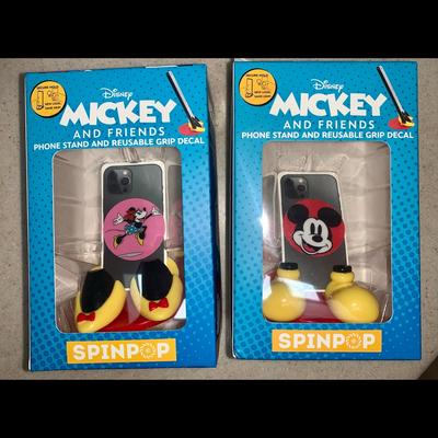 Disney Cell Phones & Accessories | Disney Spinpop Cell Phone Stand Pop Grip Holder Decal Sticker Minnie Mickey Set | Color: Black/Red | Size: Os