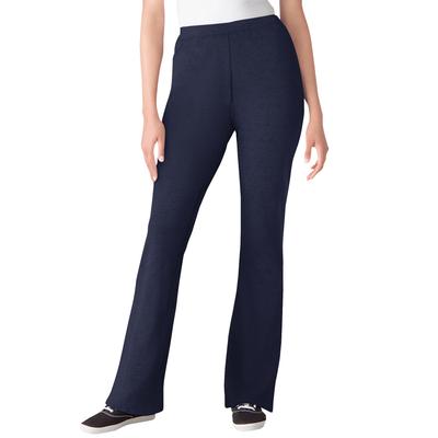 Plus Size Women's Stretch Cotton Bootcut Pant by Woman Within in Heather Navy (Size 1X)