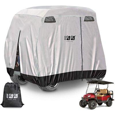 PEDIA Newest 4 Passenger Golf Cart Cover Storage Cover 600D Roof 80" L Fits EZGO Club Car & Yamaha Universal Fits Polyester in White PEDIA3184f54