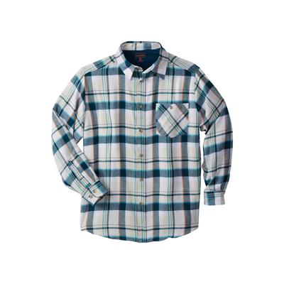 Men's Big & Tall Boulder Creek™ Flannel Shirt by Boulder Creek in Stone Plaid (Size 6XL)
