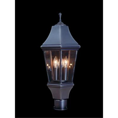 Framburg Normandy 23 Inch Tall 3 Light Outdoor Post Lamp - 8743 IRON