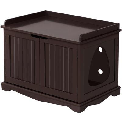 Red Barrel Studio® Salls Litter Box Enclosure Manufactured Wood in Brown | 21 H x 30 W x 20 D in | Wayfair EEA156382A764309A5EBA038FCC83852