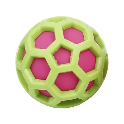 Pet Life Balls & Fetch Toys Green - Green & Pink DNA Bark Round Squeaking Dog Toy