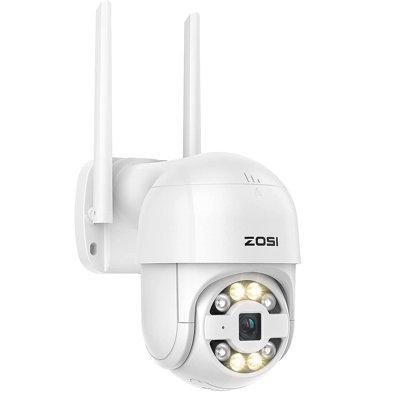ZOSI C289 1080P WIFI 355°PTZ Security IP camera Outdoor, AI Person Vehicle Detection, 2-Way Audio in White | 7.36 H x 7.28 W x 3.03 D in | Wayfair