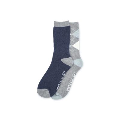 Plus Size Women's 2 Pack Super Soft Midweight Cushioned Thermal Socks by GaaHuu in Grey Argyle Grey (Size ONE)
