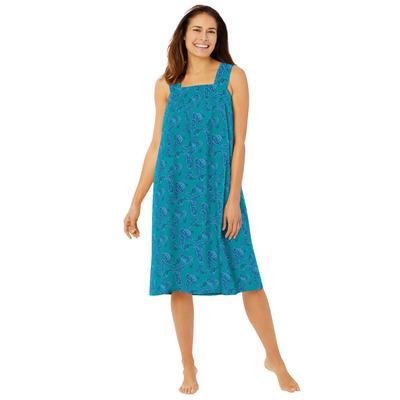 Plus Size Women's Print Sleeveless Square Neck Lounger by Dreams & Co. in Waterfall Paisley (Size 4X)
