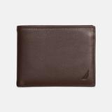 Nautica Men's Leather Bifold Passcase Wallet Brown Stone, OS