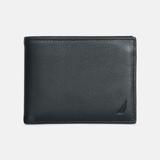 Nautica Men's Leather Bifold Passcase Wallet True Black, OS