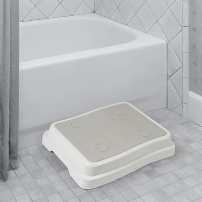 400 lbs weight capacity Non-Slip Stackable Bath Step by North American Health+Wellness in Gray White