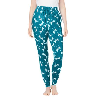 Plus Size Women's Relaxed Pajama Pant by Dreams & Co. in Dark Turq Dragonfly (Size 38/40) Pajama Bottoms