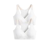 Plus Size Women's Low-Impact Cotton Sports Bra 2-Pack by Comfort Choice in White Pack (Size L)