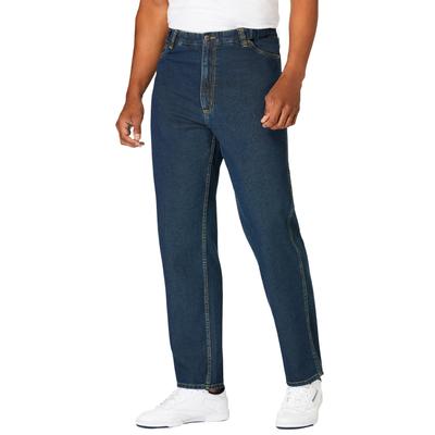 Men's Big & Tall Expandable Waist Relaxed Fit Jeans by KingSize in Vintage Wash (Size 56 38)