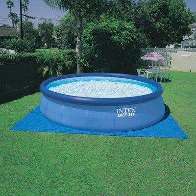 Intex 15' x 42  Inflatable Swimming Pool w pool set & Intex 15-Ft Pool Cover in Gray | 19 H x 15 W x 46 D in | Wayfair 26165EH + 29023E