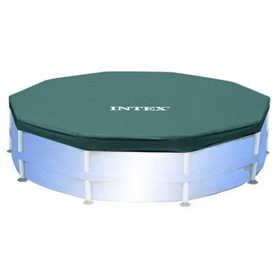 Intex Pool Kit w/Intex 10 x 2.5-Ft Pool Set w/Filter Pump w/10-Ft Pool Cover Plastic in Blue/Gray | 30 H x 120 W x 120 D in | Wayfair