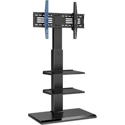 TRUST Floor TV Stand w/ Adjustable Shelf For Tvs Up To 65” LCD LED OLED Plasma Flat Panel Or Curved Screen Universal TV Stands Swivel & Tilt Mount