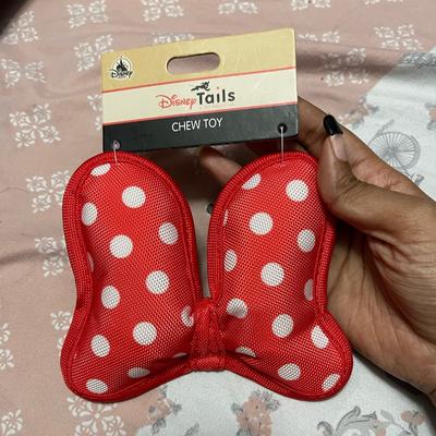 Disney Dog | Disney Tails Minnie Mouse Bow Chew Toy | Color: Red/White | Size: Os