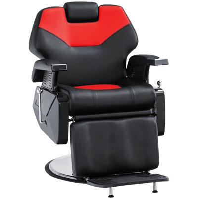 Elianah Inbox Zero Hydraulic Recline Barber Chair All Purpose Salon Beauty Spa Styling Equipment 9208 Match/Water Resistant in Red/Black | Wayfair