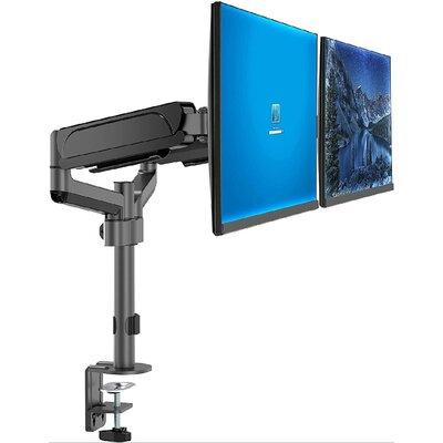 zhutreas Dual Monitor Stand, Dual Monitor Arm, Dual Monitor Mount VESA Mount, Metal in Black, Size 15.35 H x 20.0 W x 20.0 D in | Wayfair