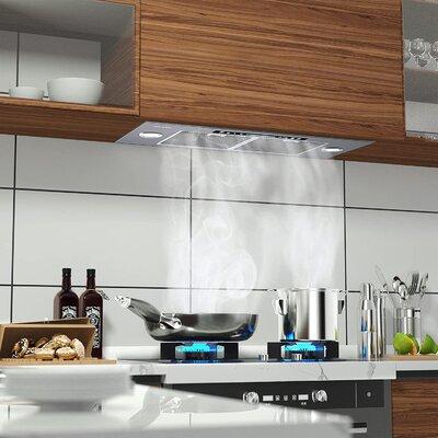 Hisohu 27.75" 900 CFM Ducted Insert Range Hood w/ Remote Control Included Stainless Steel in Gray, Size 11.4 H x 27.75 W x 11.77 D in | Wayfair