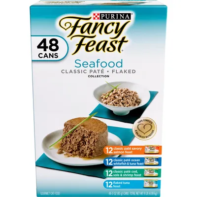 Fancy Feast Feast Seafood Classic Pate Collection Cat Food (3 oz., 48 ct.)