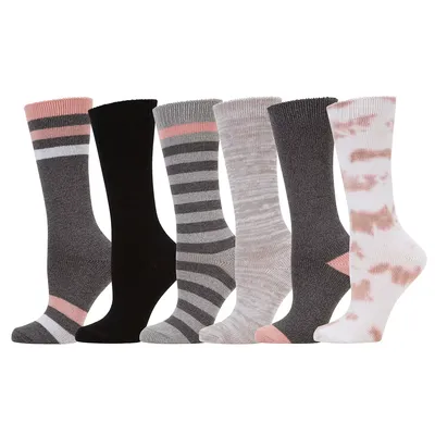 Social Standard by Sanctuary Ladies 6pk Cotton Boot Socks Tie Dye One Size