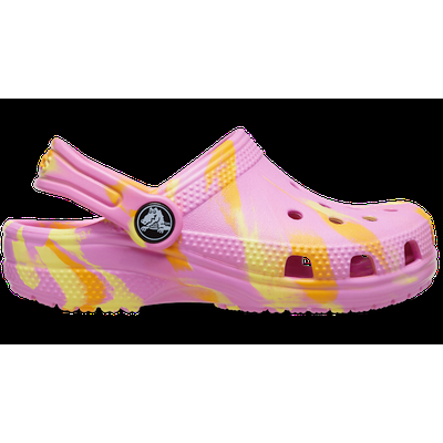 Crocs Taffy Pink / Multi Toddler Classic Marbled Clog Shoes