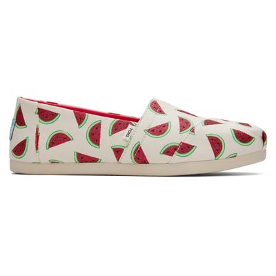 TOMS Women's Alpargata Watermelon Print Espadrille Shoes, Size 9.5