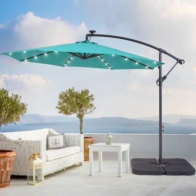 Arlmont & Co. 10Ft. Offset Patio LED Umbrella Hanging Umbrella | 96.5 H x 120 W x 120 D in | Wayfair 0560E26060C54357952560F75EB255E5