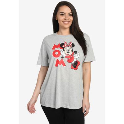 Plus Size Women's Disney Minnie Mouse Mom T-Shirt Short Sleeve by Disney in Gray (Size 5X (30-32))
