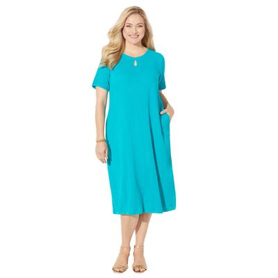 Plus Size Women's New Horizons Dress by Catherines in Waterfall (Size 2X)