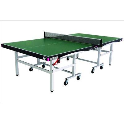 Butterfly Octet Regulation Size Foldable Indoor Table Tennis Table (25mm Thick) Wood/Steel Legs in Green | 30 H x 60 W x 108 D in | Wayfair TOC25GN