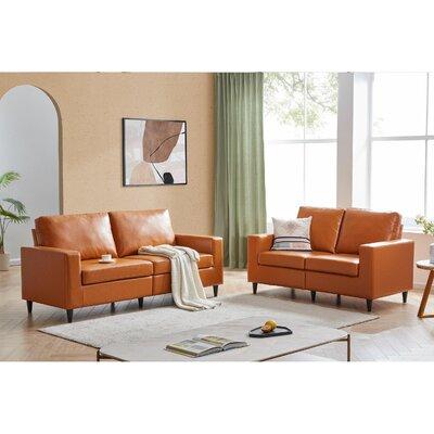 Corrigan Studio® Sofa & Loveseat Sets Morden Style PU Leather Couch Furniture Upholstered 3 Seat Sofa Couch & Loveseat For Home Or Office (2+3 Seat)