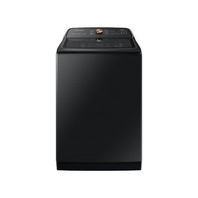 Samsung 5.5 cu. ft. Extra-Large Capacity Smart Top Load Washer w/ Super Speed Wash in Black, Size 45.8125 H x 27.5625 W x 29.4375 D in | Wayfair