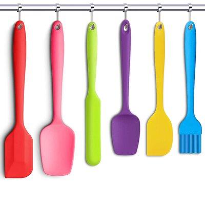Exgreem Cooking Spoon Set Silicone in Green/Red | Wayfair RUBSETKITCH01